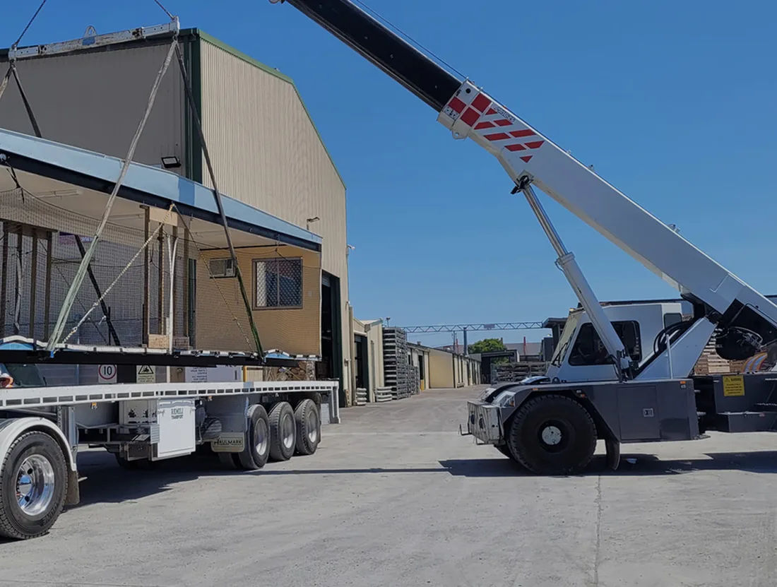 Large industrial module positioned for specialist transport